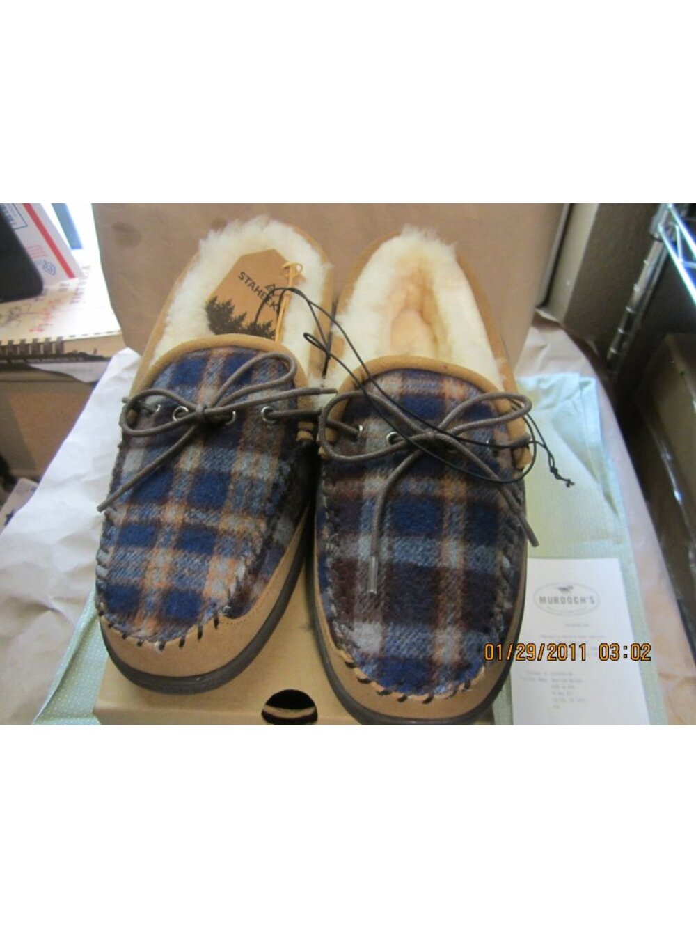 Staheekum Recline Men's flannel slippers size 9 new